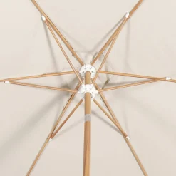 3m round center pole parasol, wood-effect pole