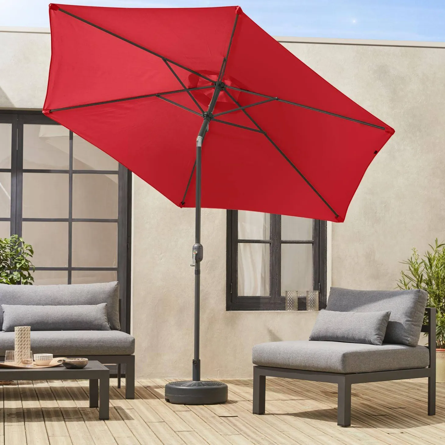 3m round centre pole parasol