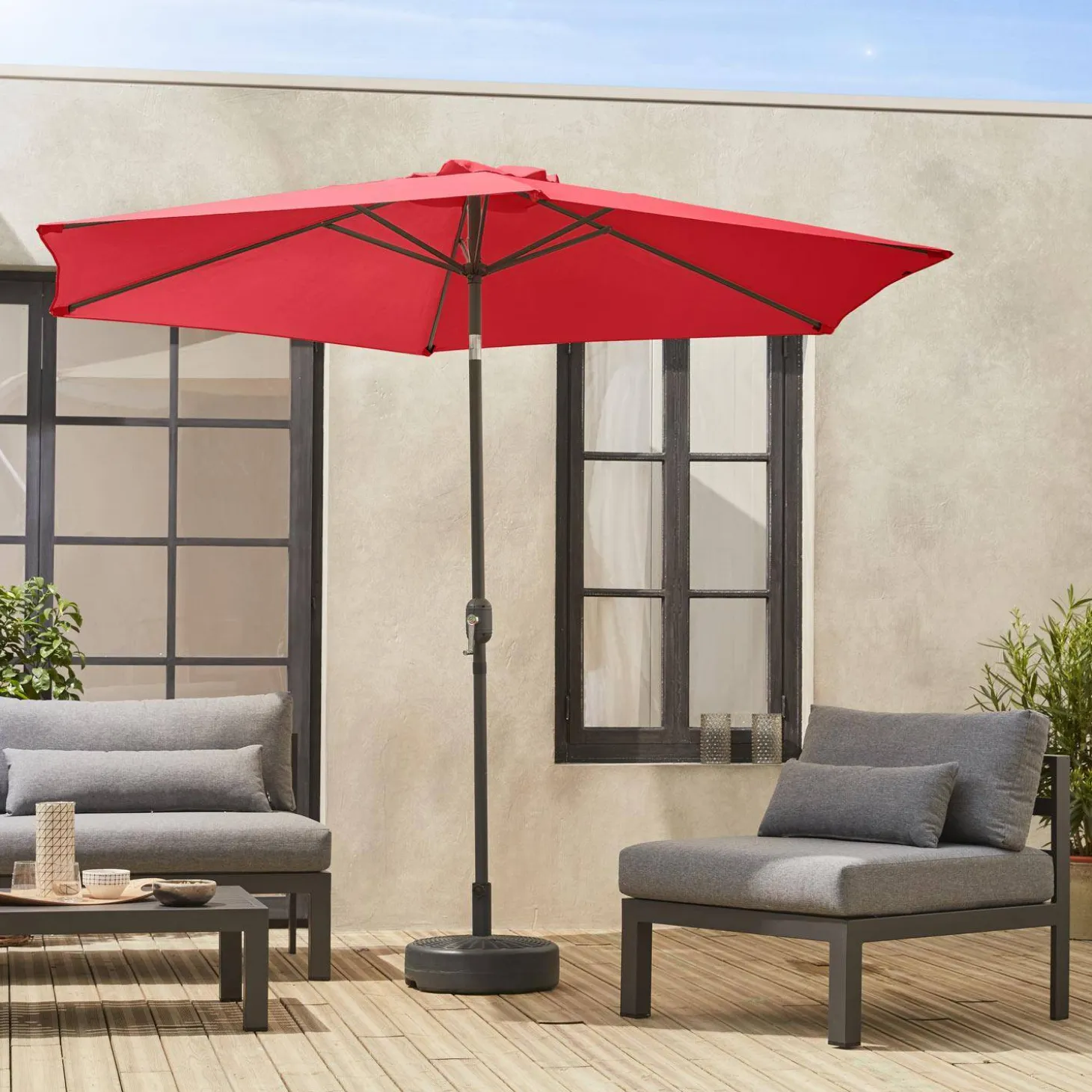 3m round centre pole parasol