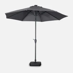 2.7m round centre pole parasol with integrated LED lights
