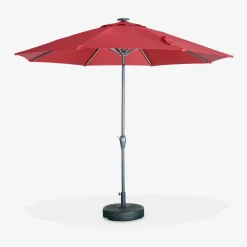 2.7m round centre pole parasol with integrated LED lights