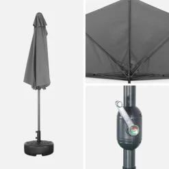 2.5m round half parasol for balcony