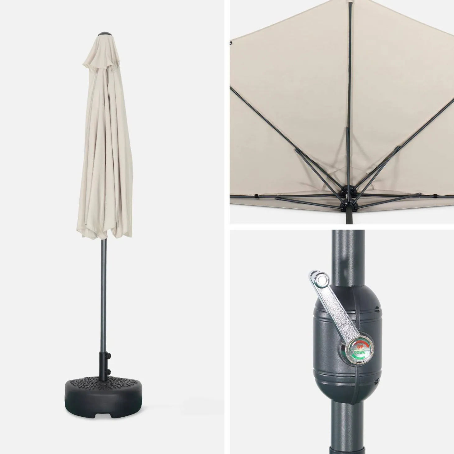 2.5m round half parasol for balcony