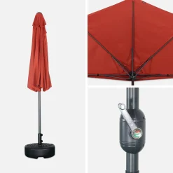 2.5m round half parasol for balcony