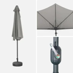 2.5m round half parasol for balcony