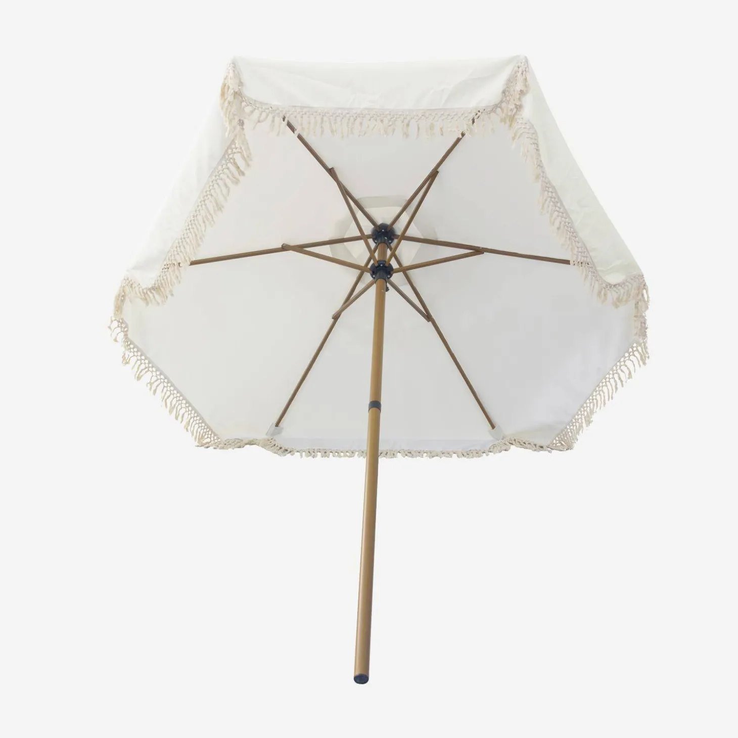 2m straight fringed steel parasol