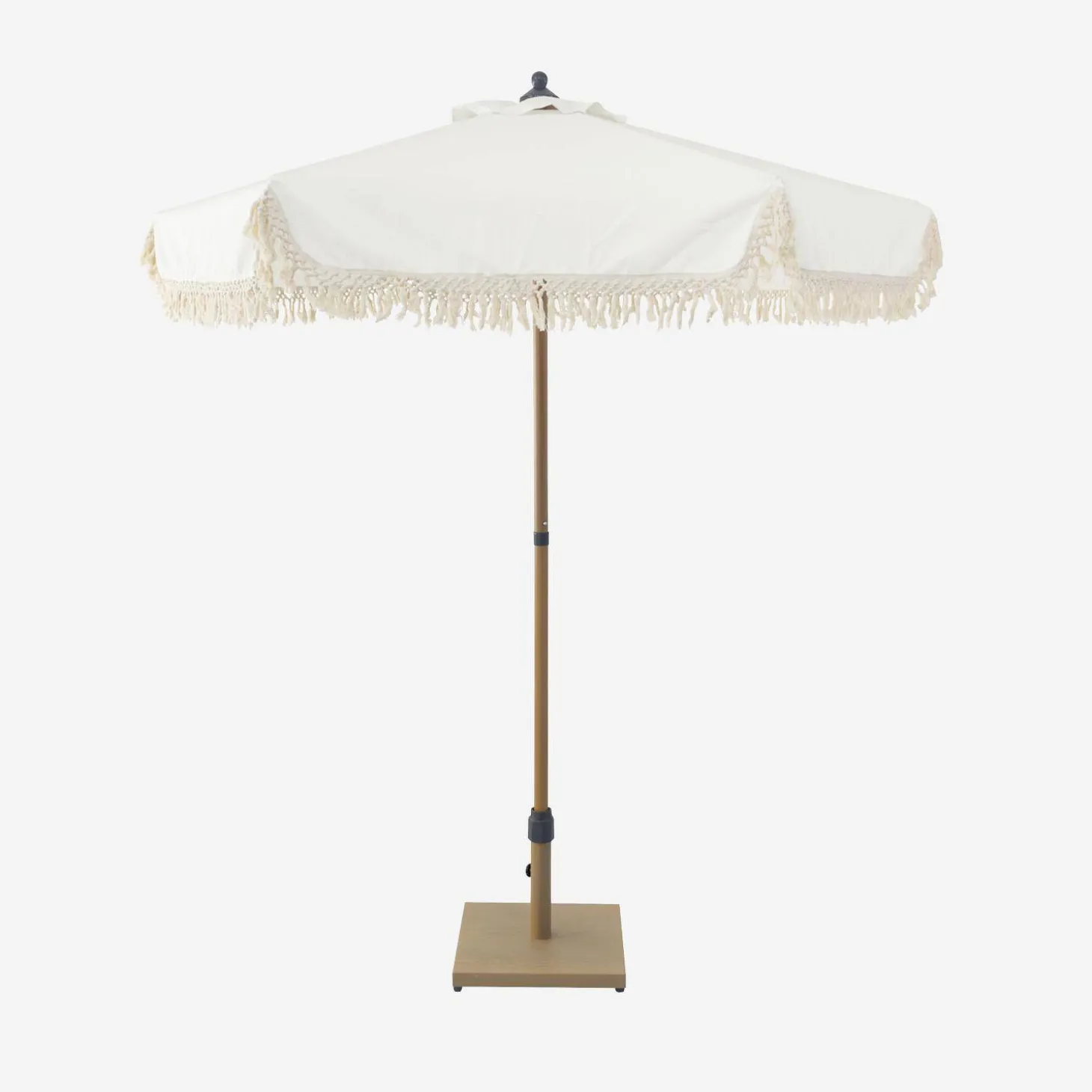 2m straight fringed steel parasol