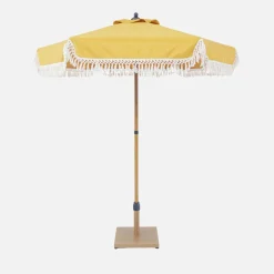 2m straight fringed steel parasol