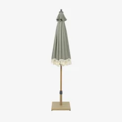 2m straight fringed steel parasol