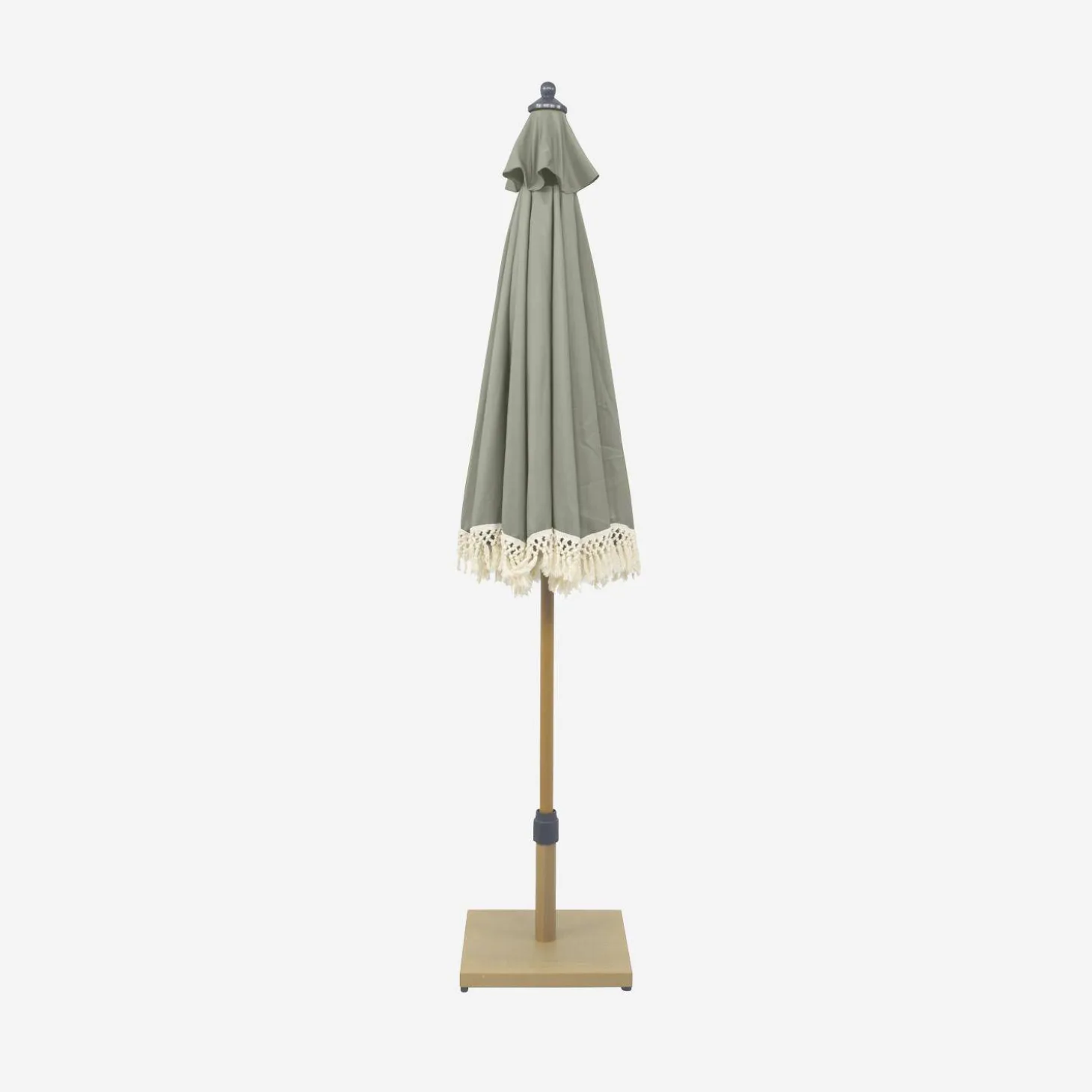 2m straight fringed steel parasol