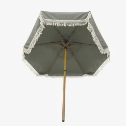 2m straight fringed steel parasol