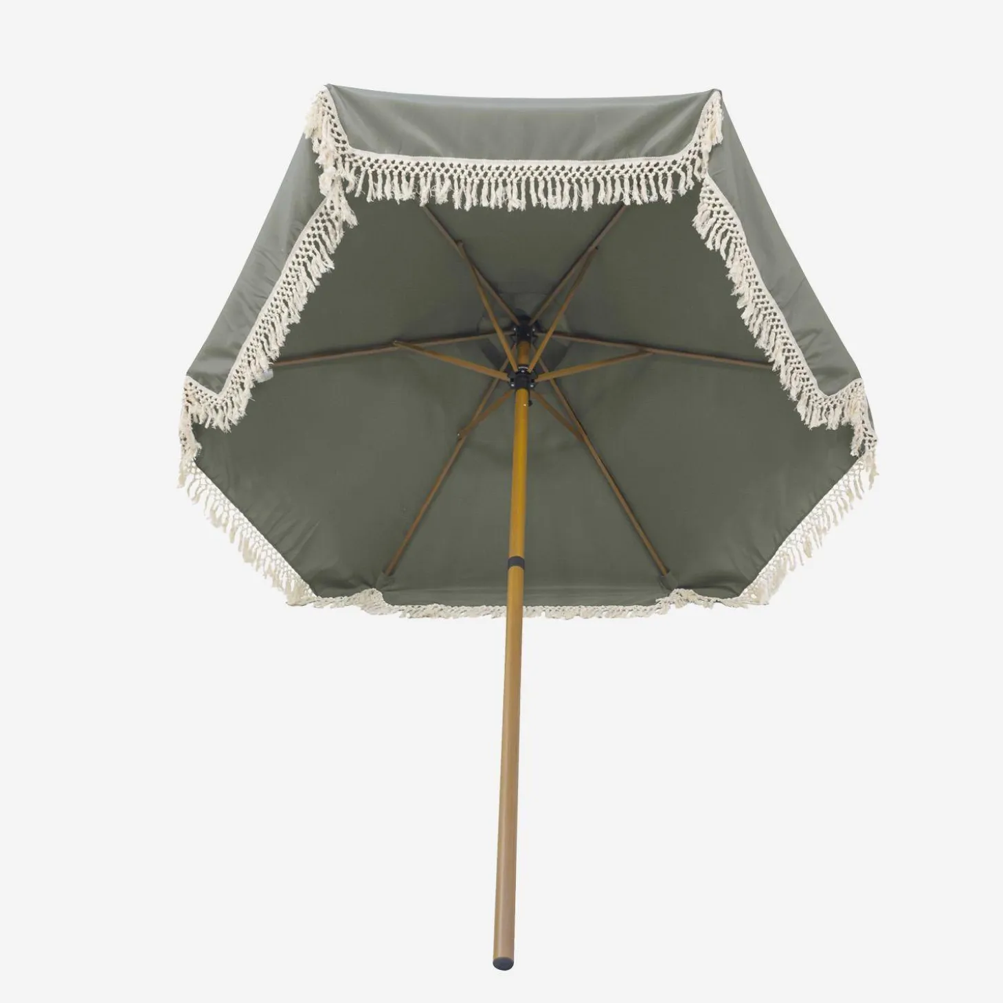 2m straight fringed steel parasol