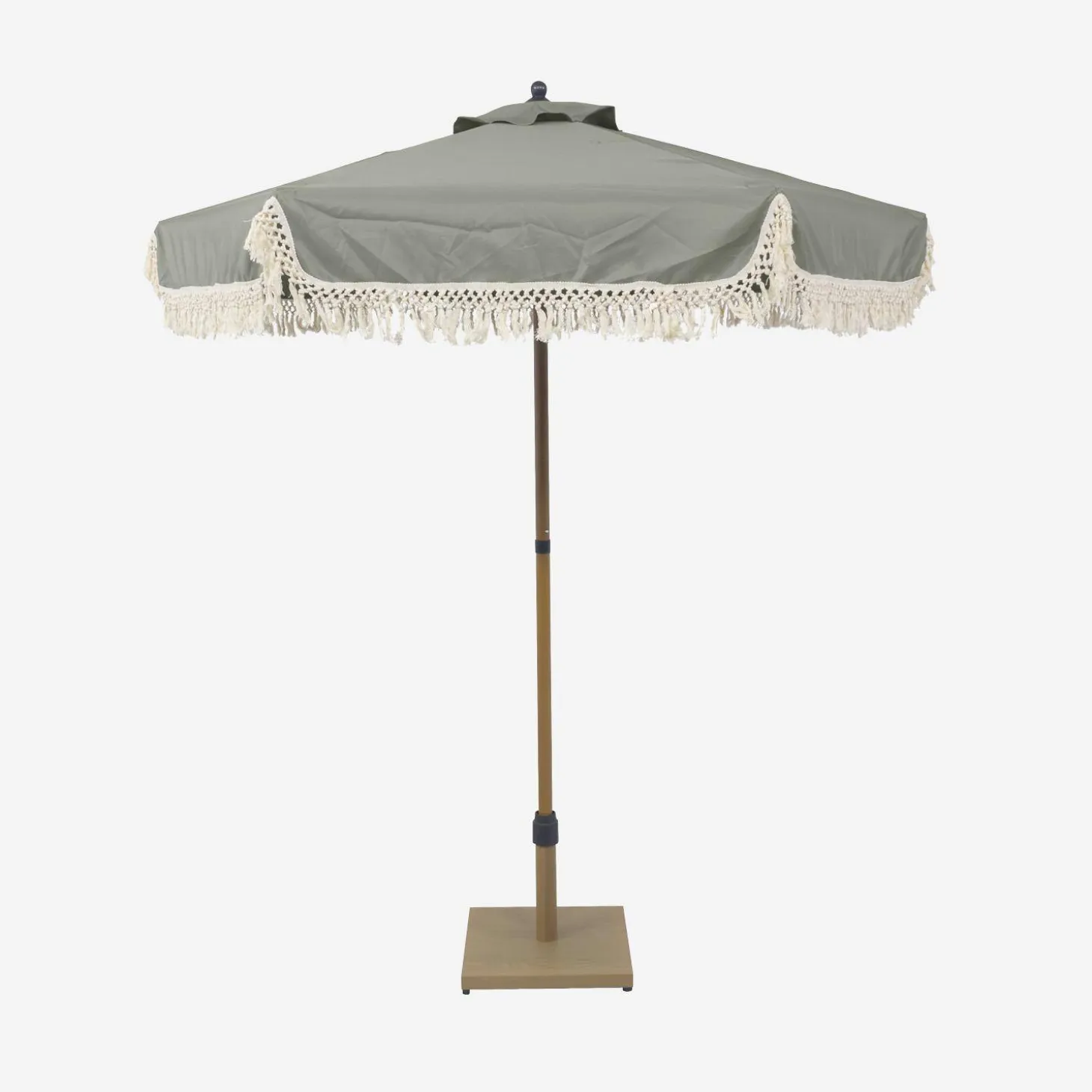 2m straight fringed steel parasol