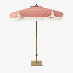 2m straight fringed steel parasol