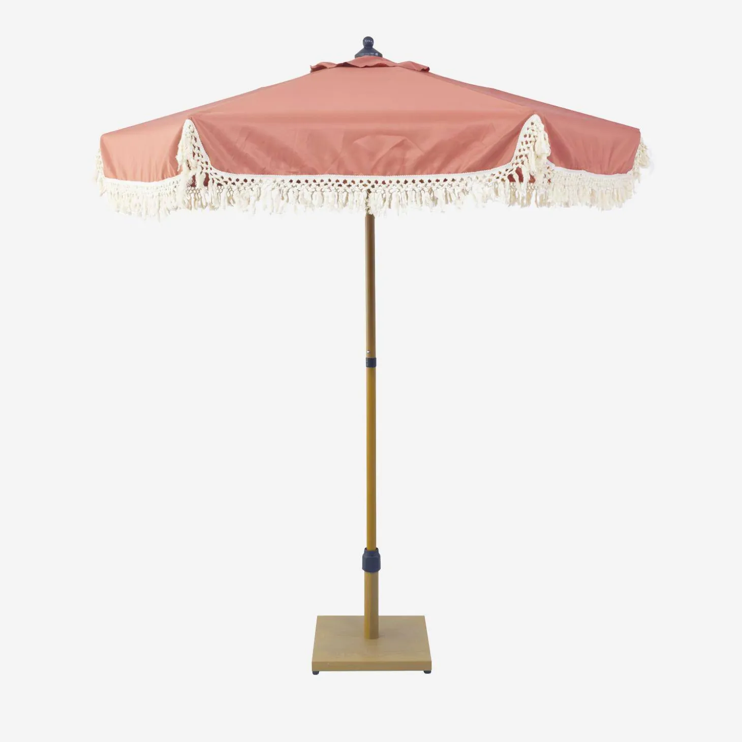 2m straight fringed steel parasol