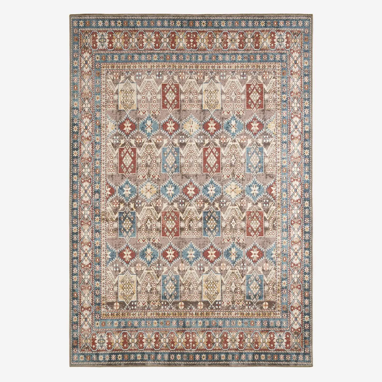 Multicolored Oriental/Persian Pattern Indoor Rug