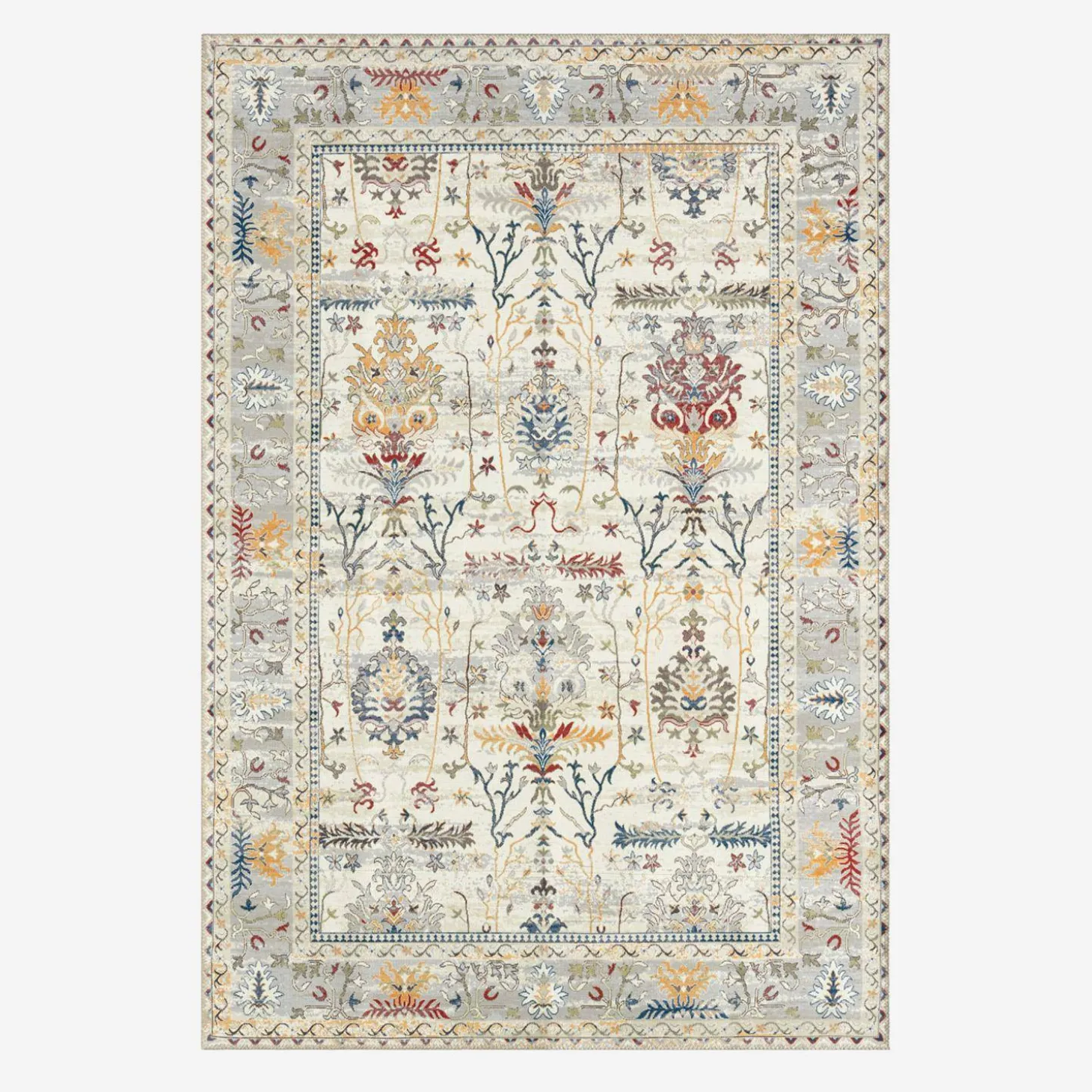 Multicolored Oriental/Persian Pattern Indoor Rug
