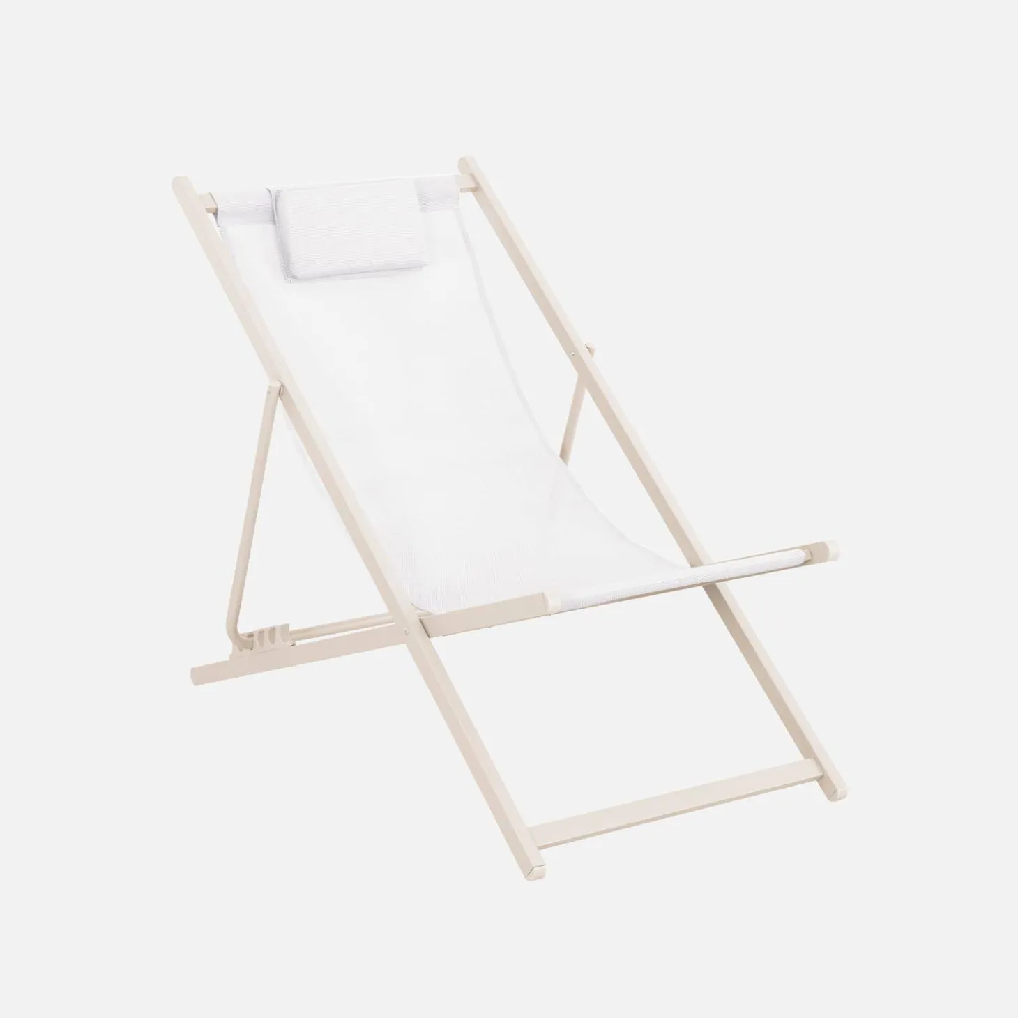 Multi-position folding steel chilienne with cushion (set of 2)