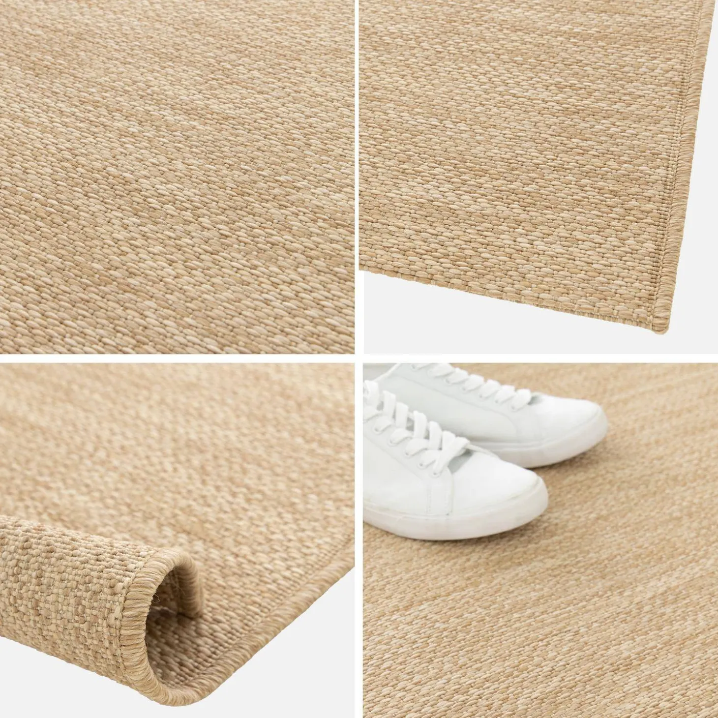 Natural jute-effect indoor/outdoor rug