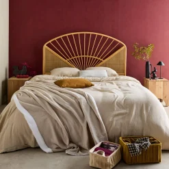 Natural rattan and cane headboard
