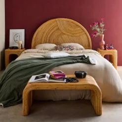Natural rattan headboard