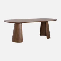 Oblong dining table for 8 people wood decor