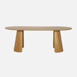 Oblong dining table for 8 people wood decor
