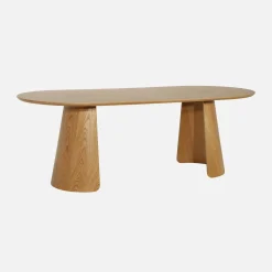 Oblong dining table for 8 people wood decor