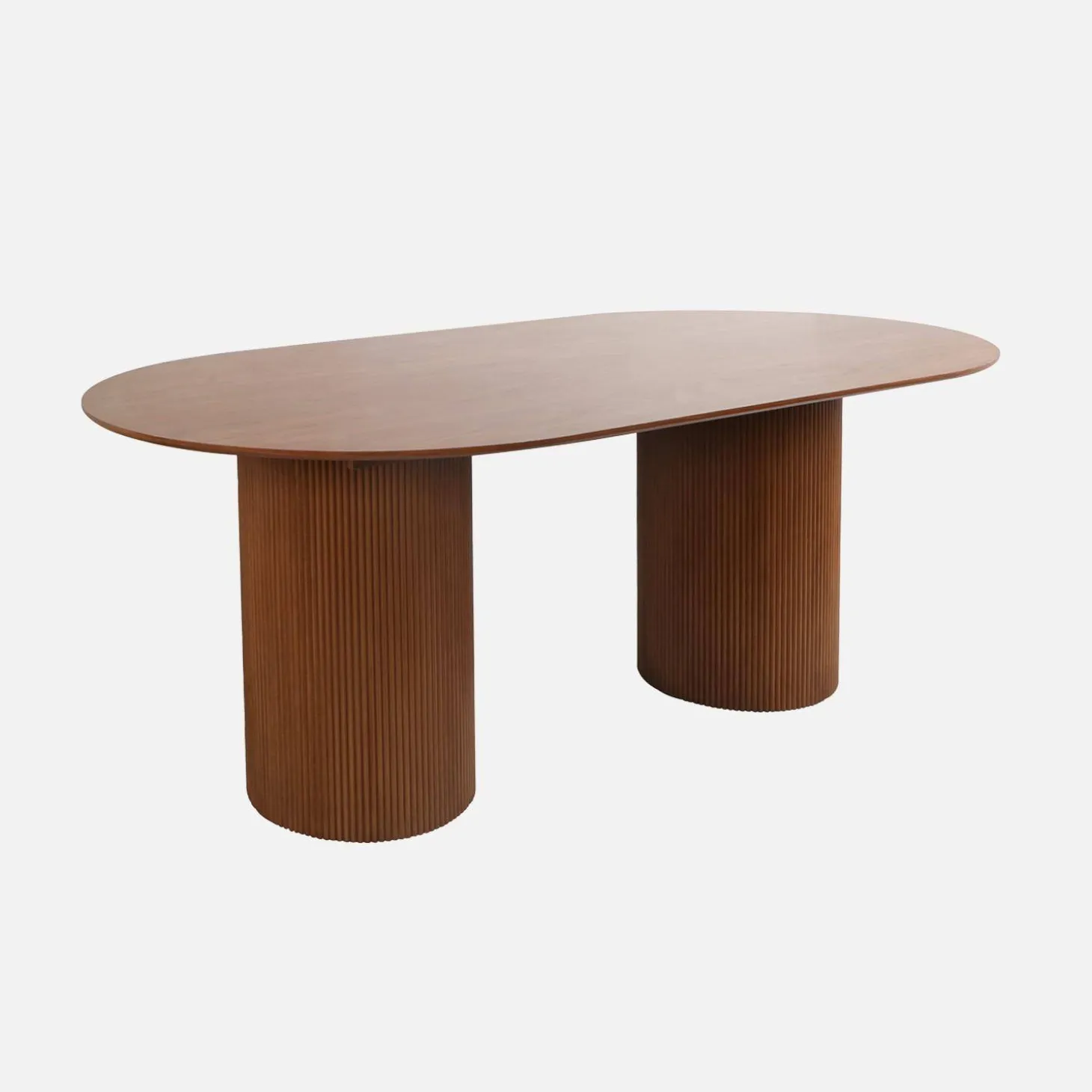 Oblong dining table with carved wood effect, seats 4-6, 180cm