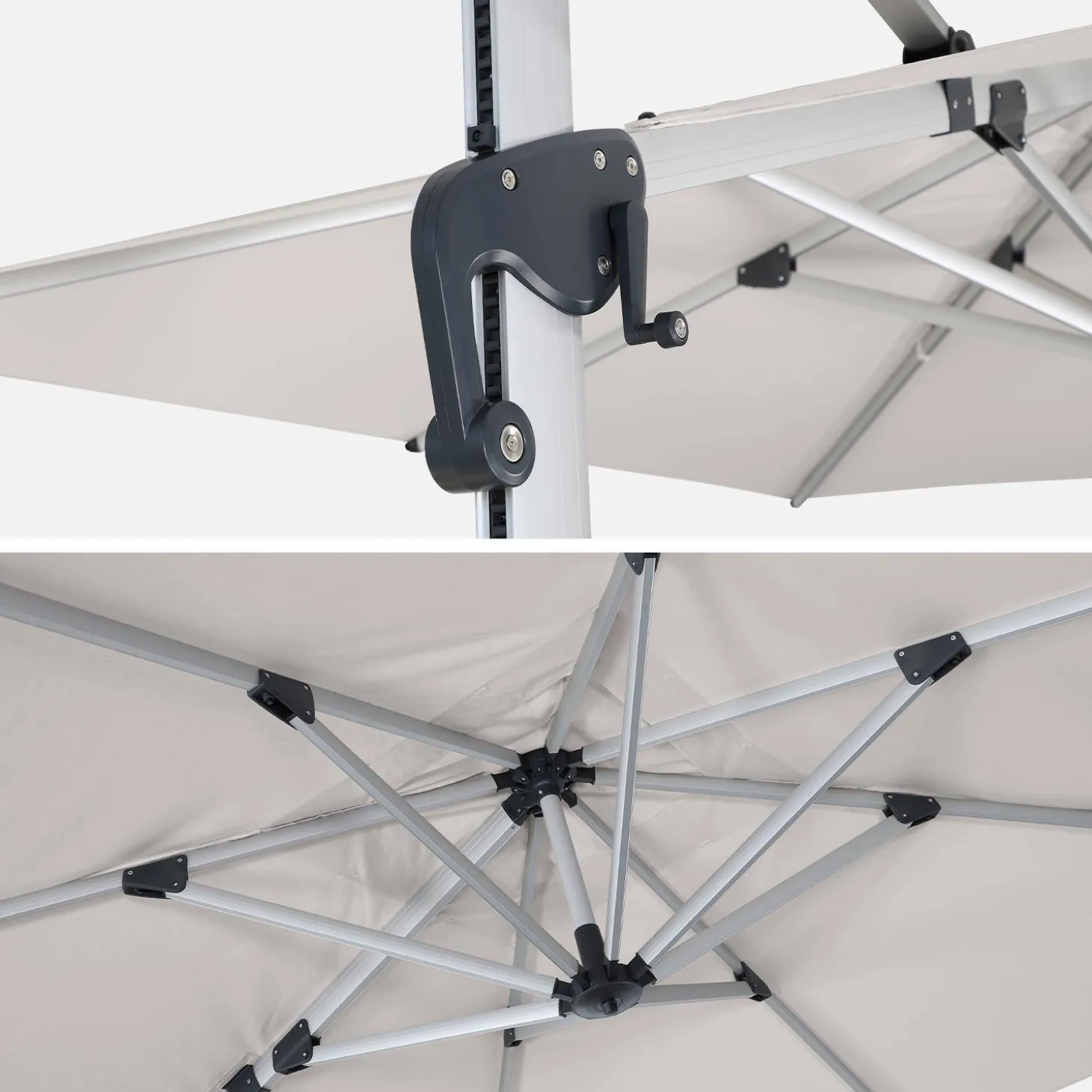 Offset square parasol 3x3m