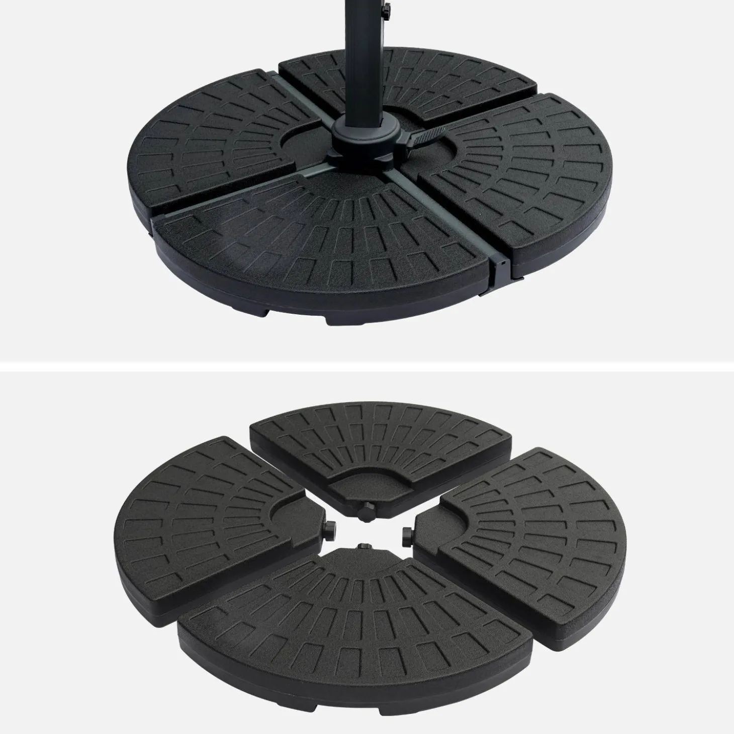Offset square parasol 3x3m + rounded weights to ballast