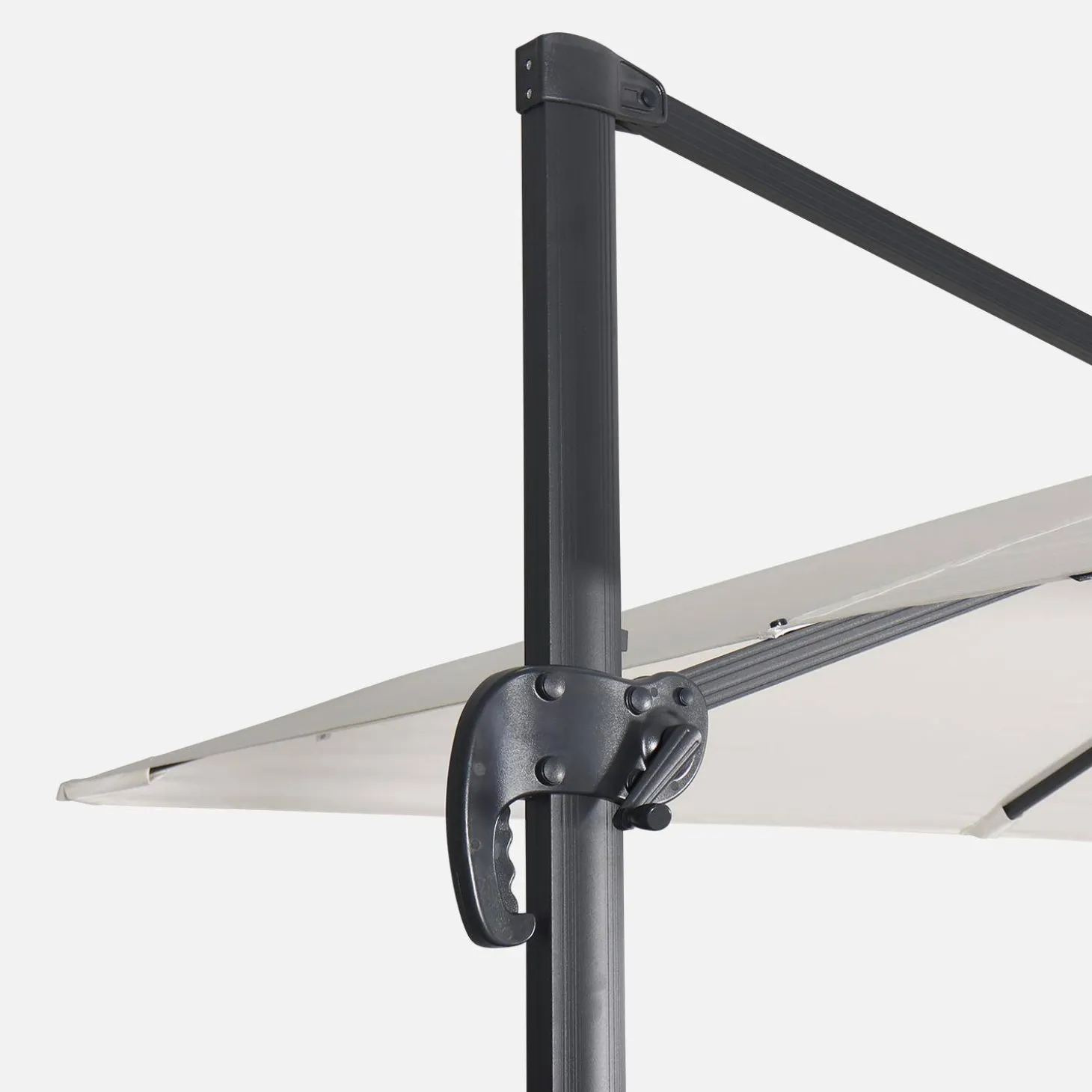 Offset square parasol 3x3m + rounded weights to ballast