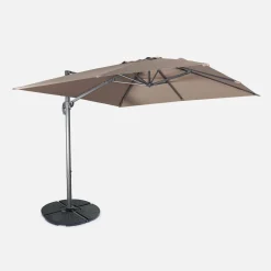 Offset square parasol 3x3m + rounded weights to ballast