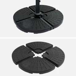 Offset square parasol 3x3m + rounded weights to ballast