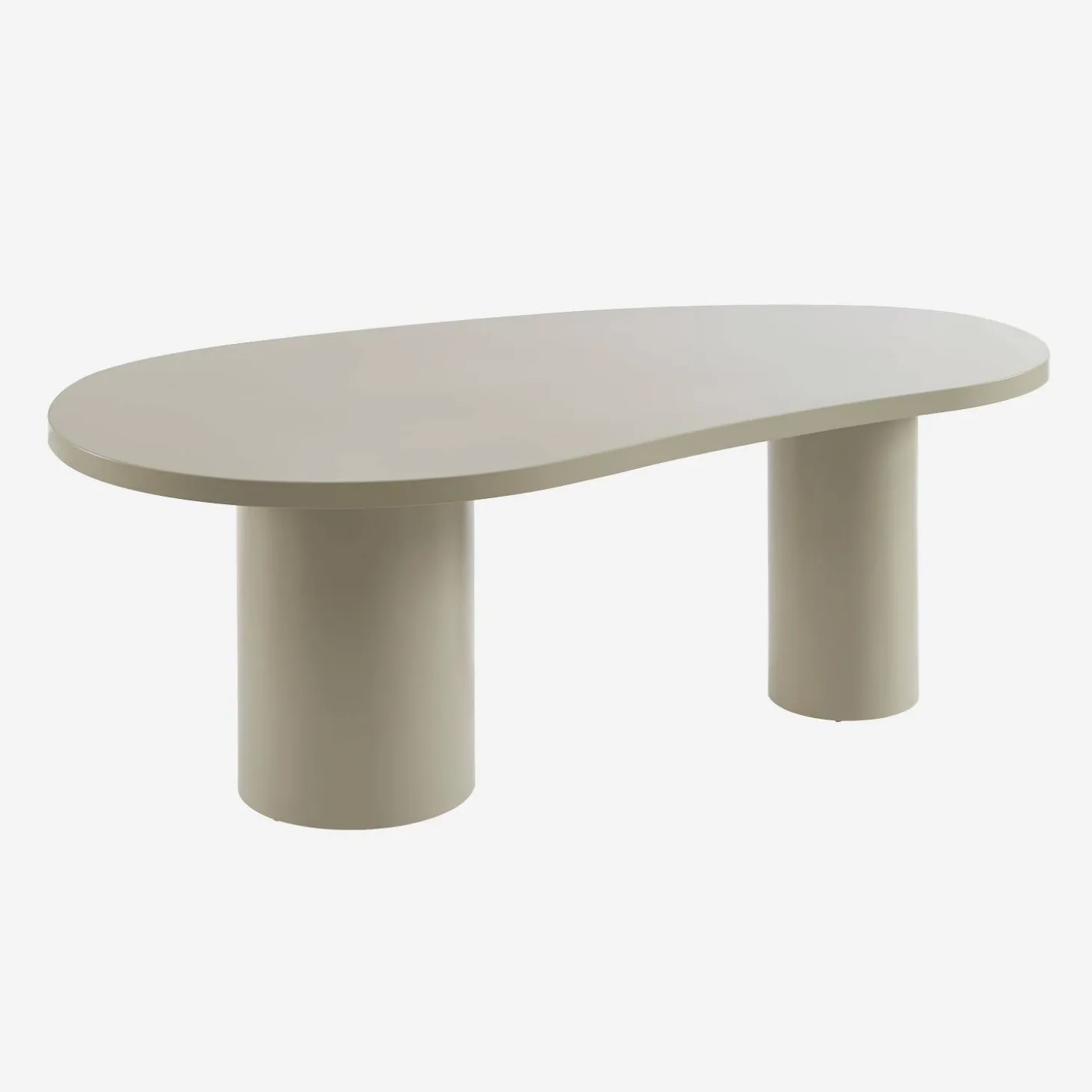 Organic dining table with rubberwood structure, seats 8