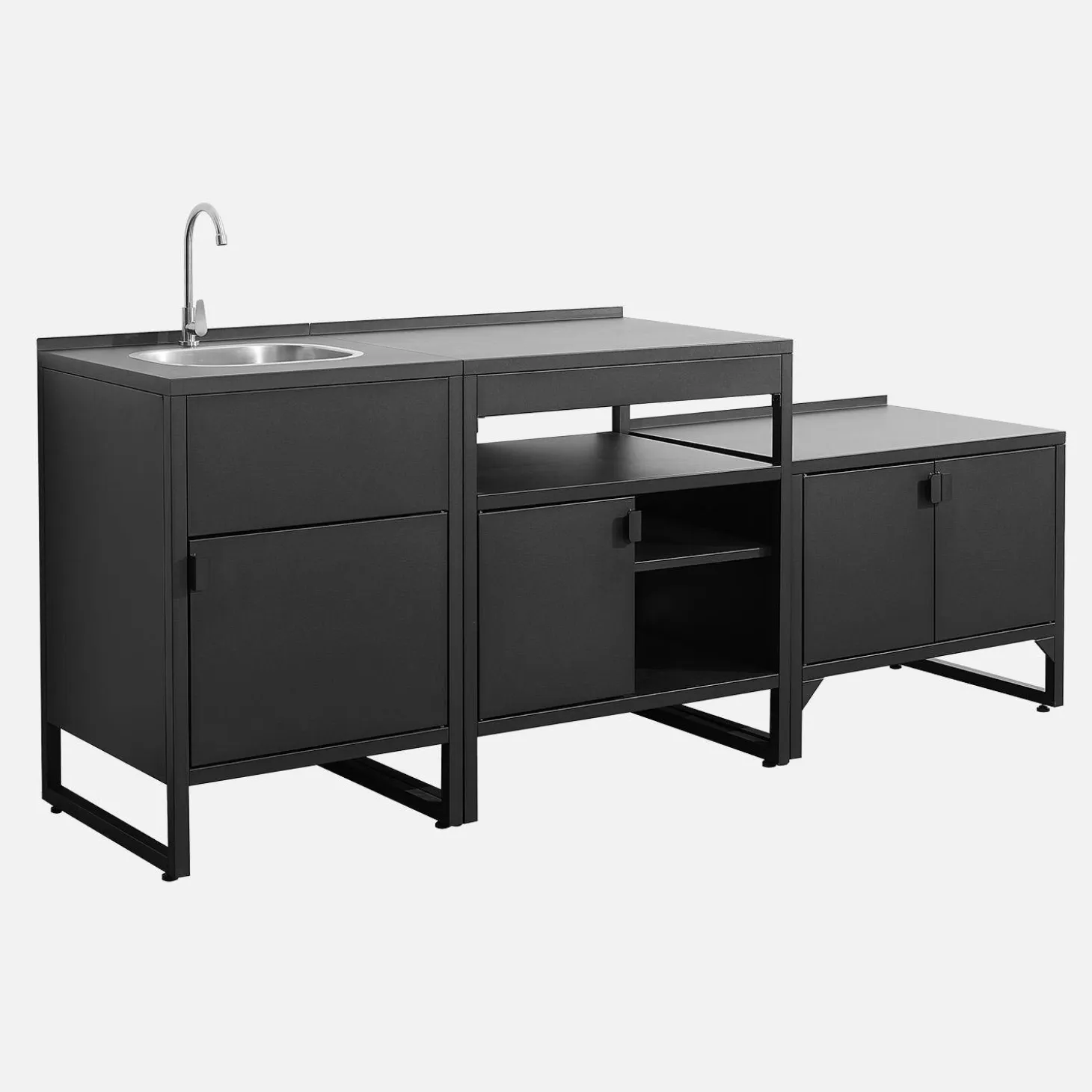 Outdoor kitchen 3 modules stainless steel