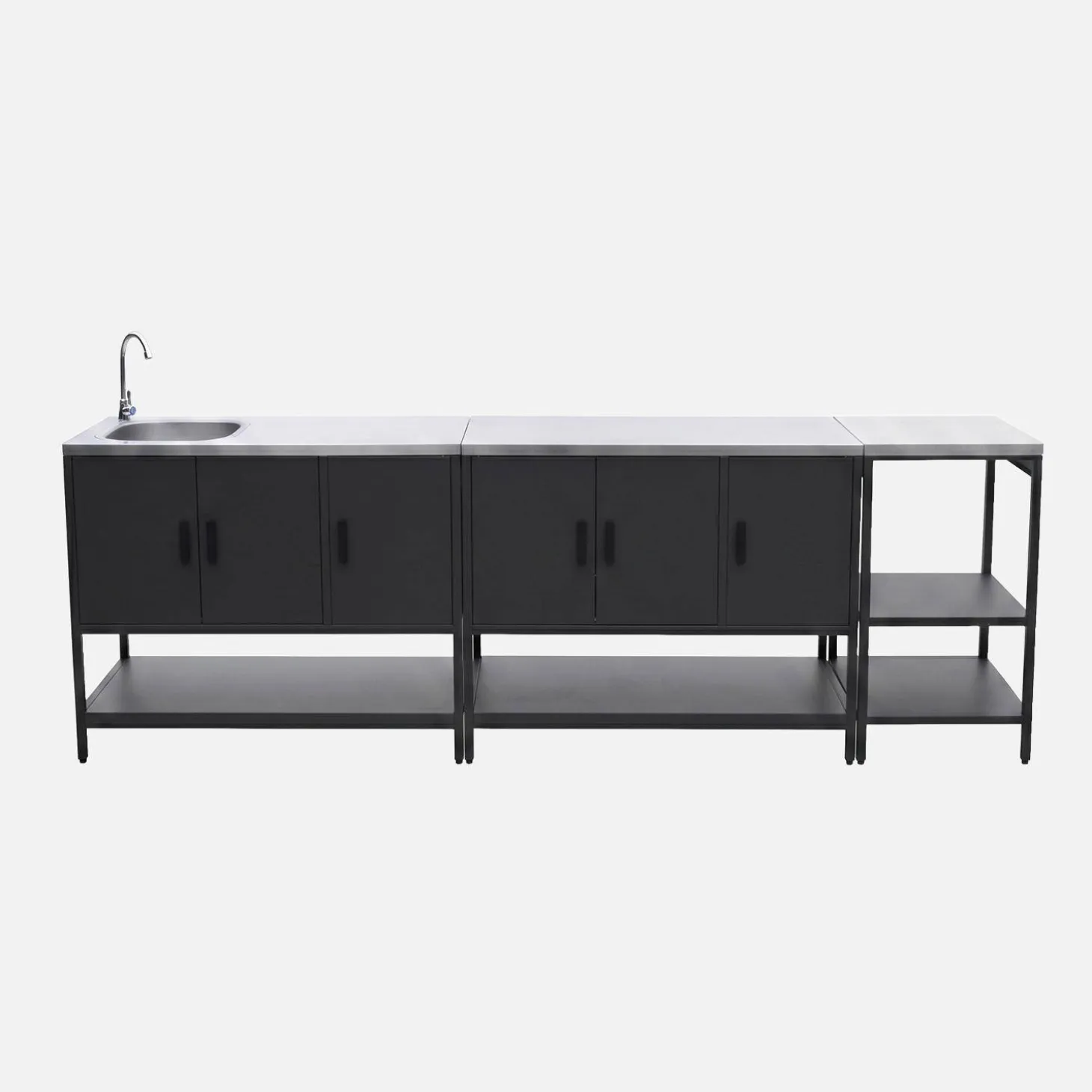 Outdoor kitchen 3 modules stainless steel