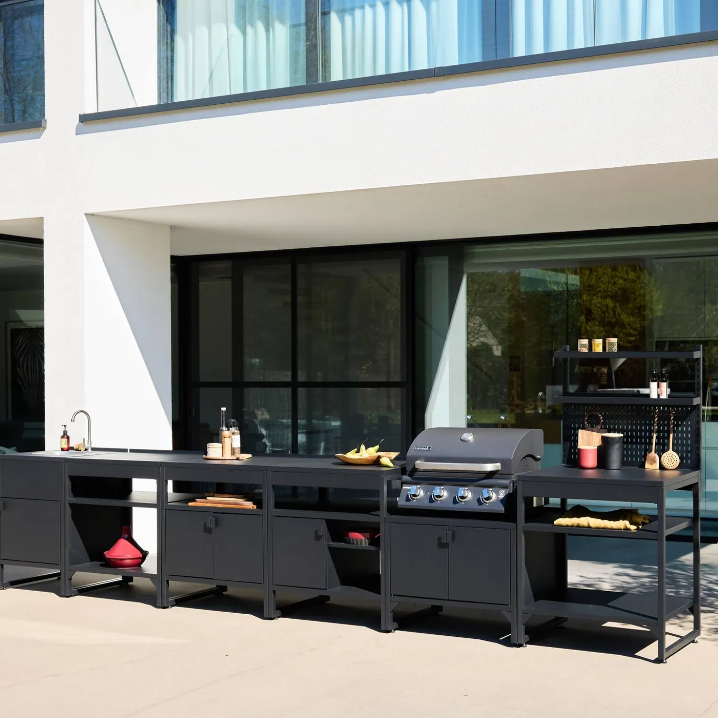 Outdoor kitchen 6 stainless steel modules