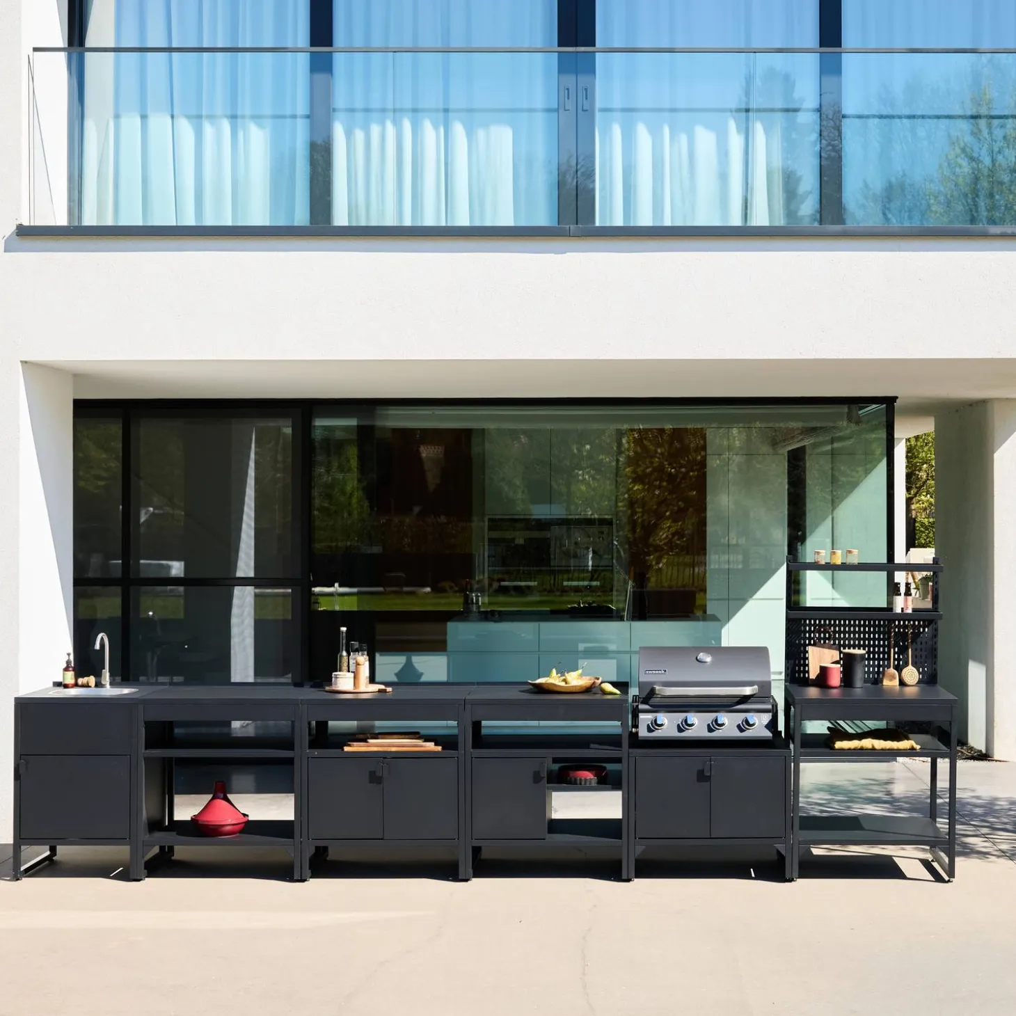 Outdoor kitchen 6 stainless steel modules