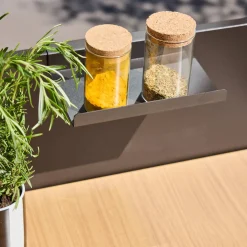 Outdoor kitchen steel and wood decor 1 shelf L60cm