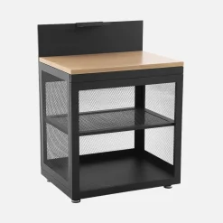 Outdoor kitchen steel and wood decor 1 shelf L80cm
