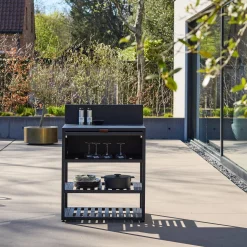 Outdoor kitchen steel 1 cabinet 2 shelves L80cm