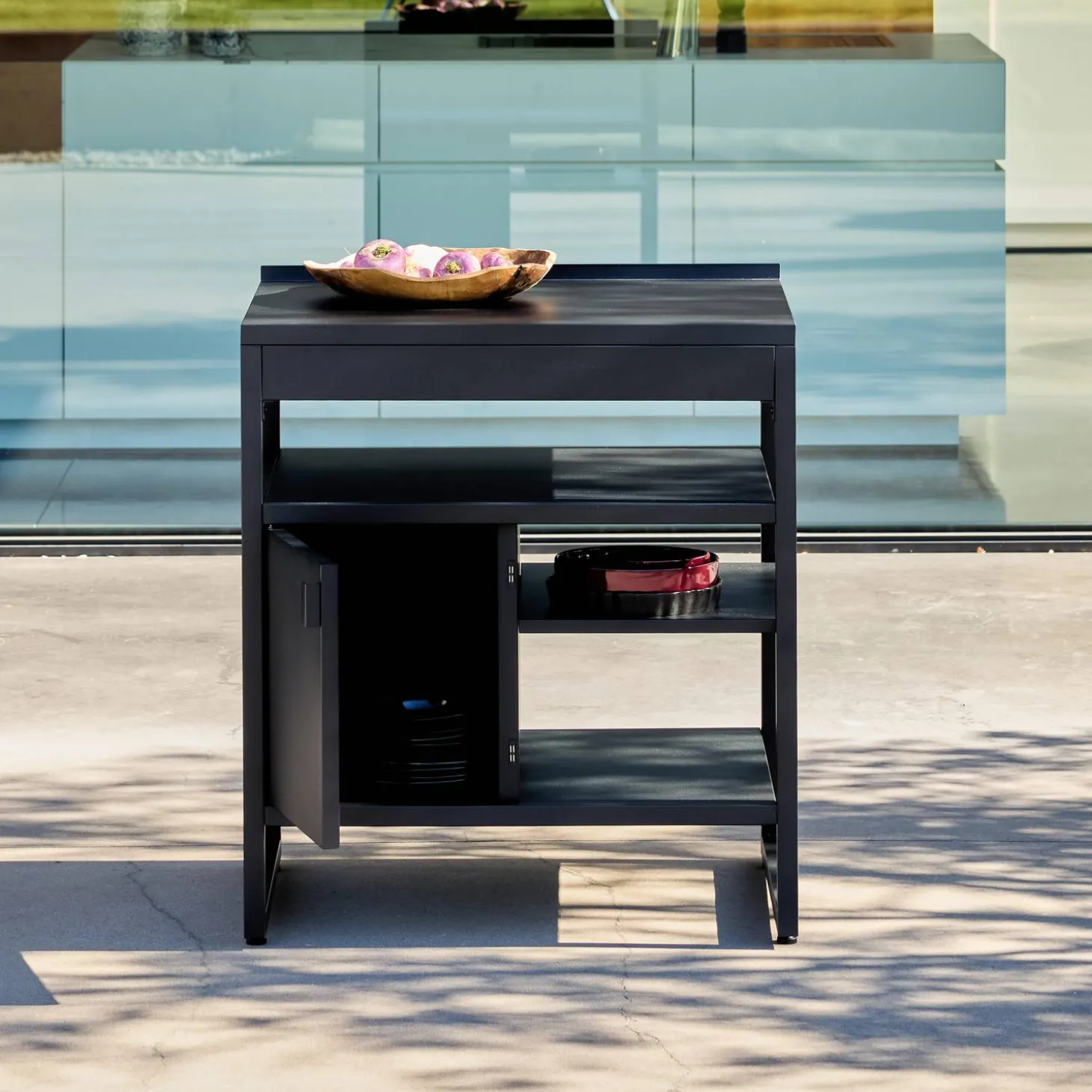 Outdoor kitchen steel 1 door 3 shelves L80cm