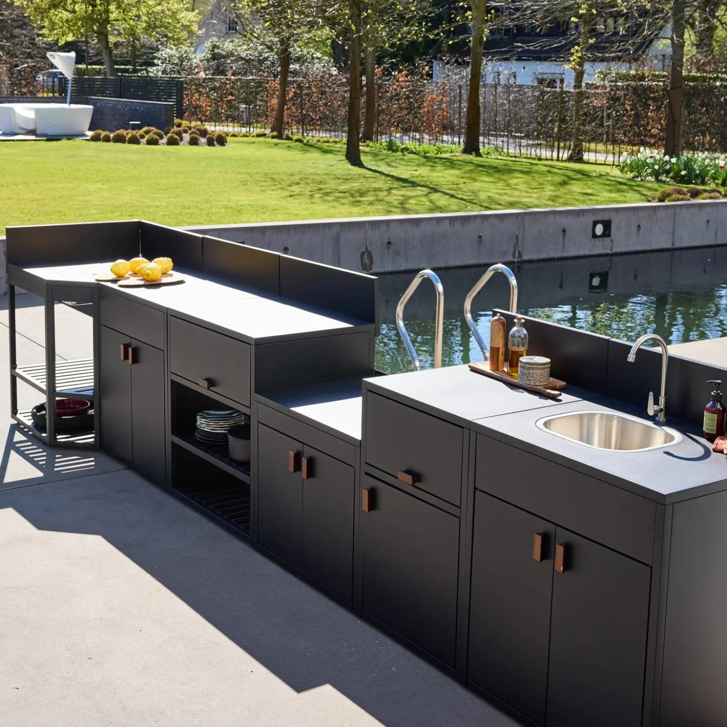 Outdoor kitchen 6 steel modules