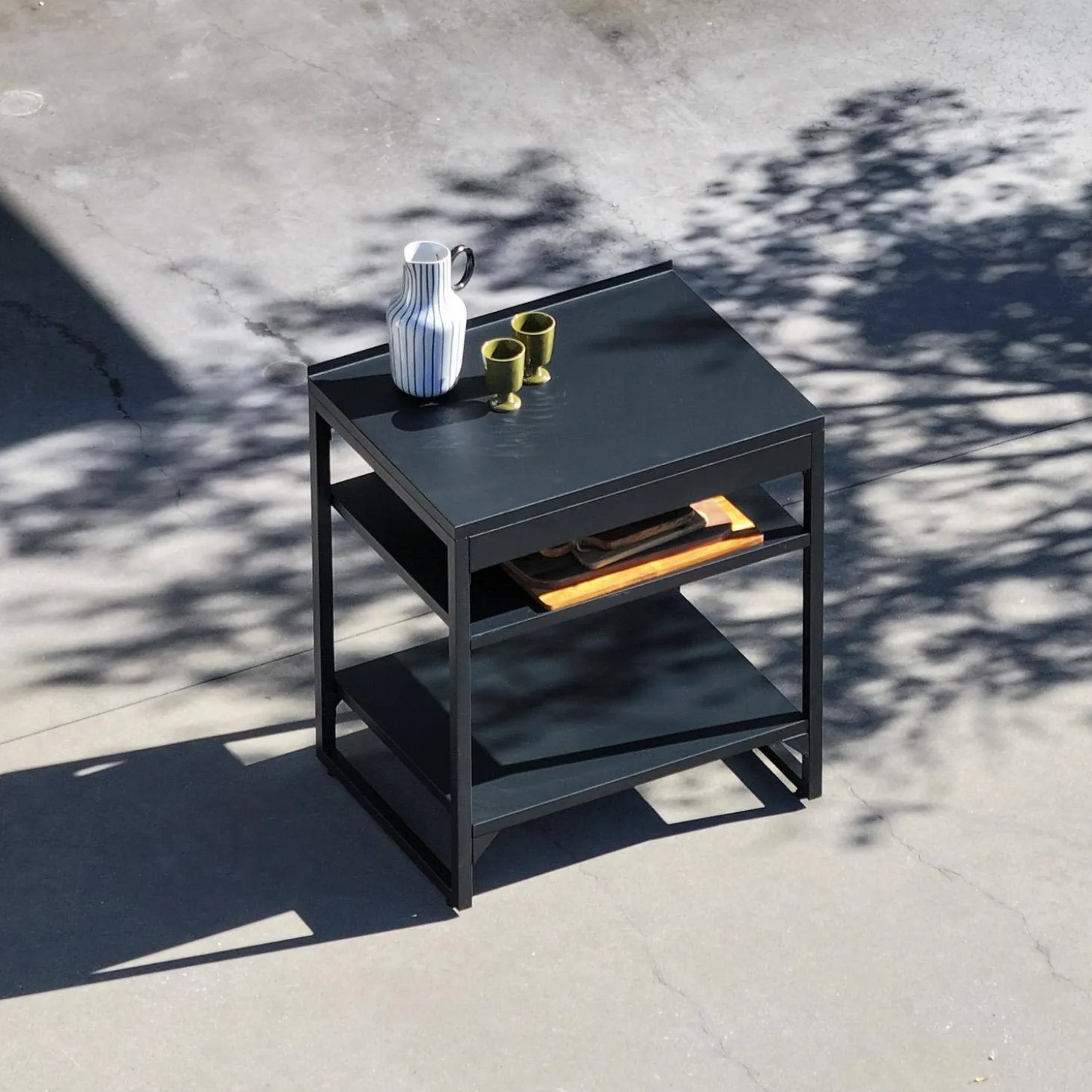 Outdoor kitchen steel 2 shelves L80cm