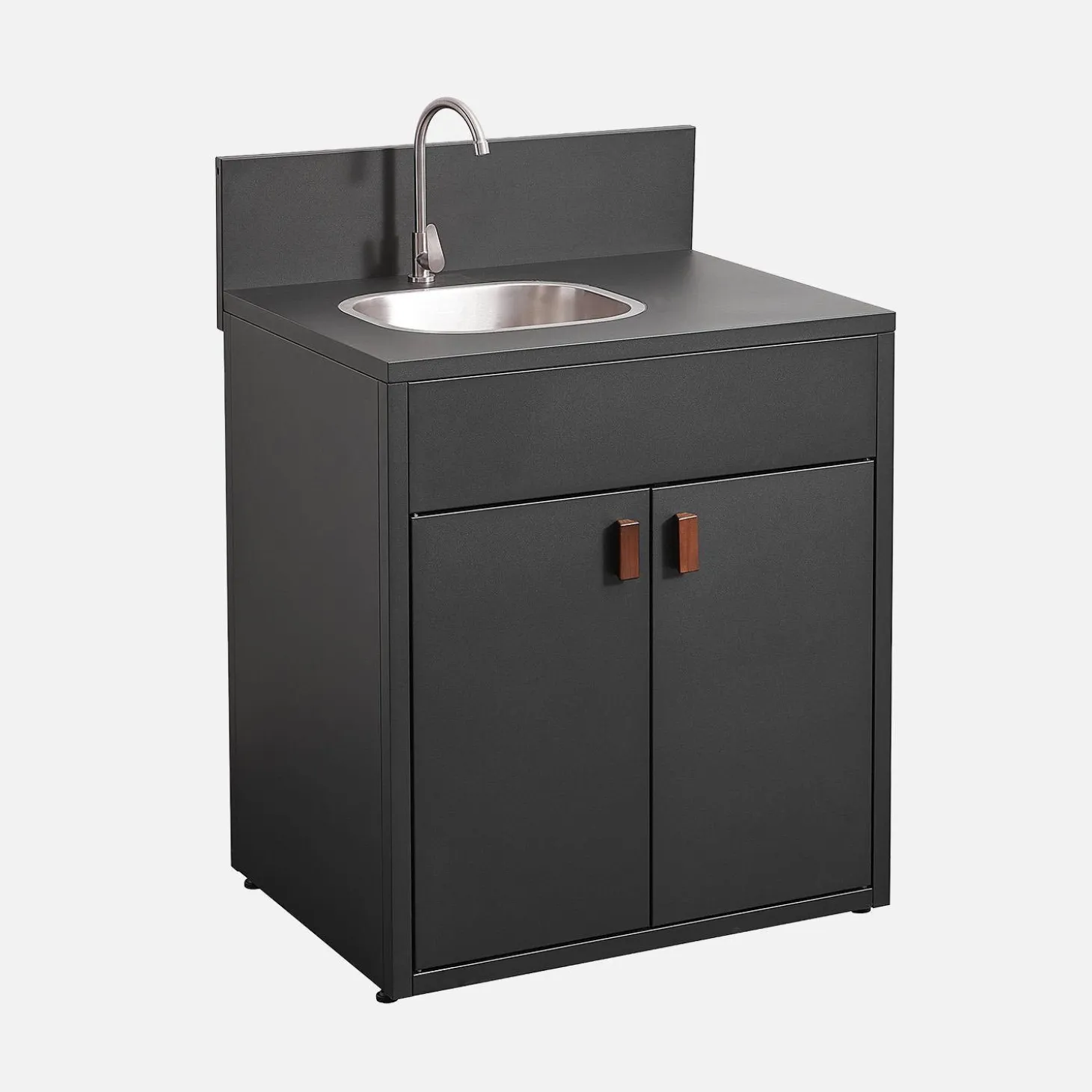 Outdoor kitchen steel sink and 2 doors L80cm