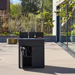 Outdoor kitchen steel sink and 2 doors L80cm