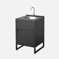 Outdoor kitchen steel sink and 1 door L60cm