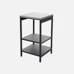 Outdoor kitchen with charcoal barbecue and 3 modules with sink