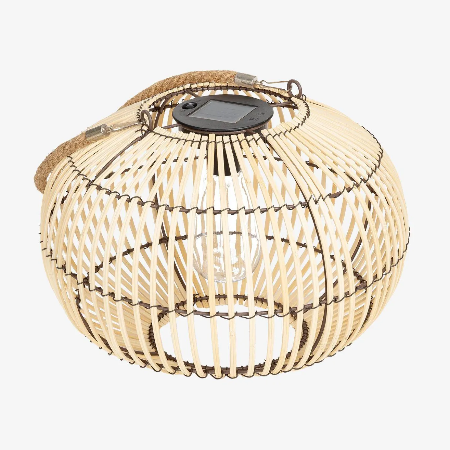 Outdoor solar LED rattan lamp Ø 31.5cm